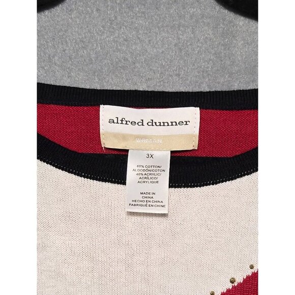 Women's Alfred Dunner Colorblock Beaded Top Red 3X New - Picture 7 of 11